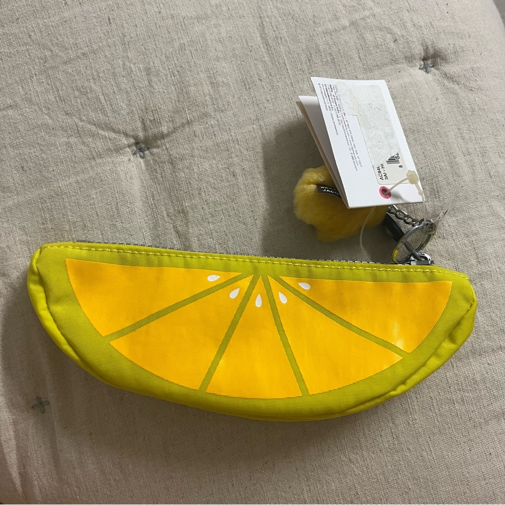 kipling lemon pencil pouch